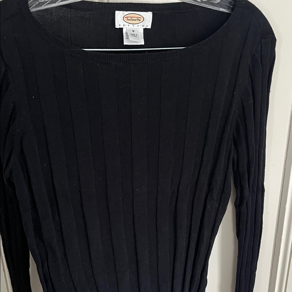 Talbots Black Ribbed Sweater - Picture 5 of 7
